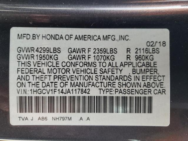 VIN 1FTEW1E52KKE92147 2018 HONDA ACCORD no.12