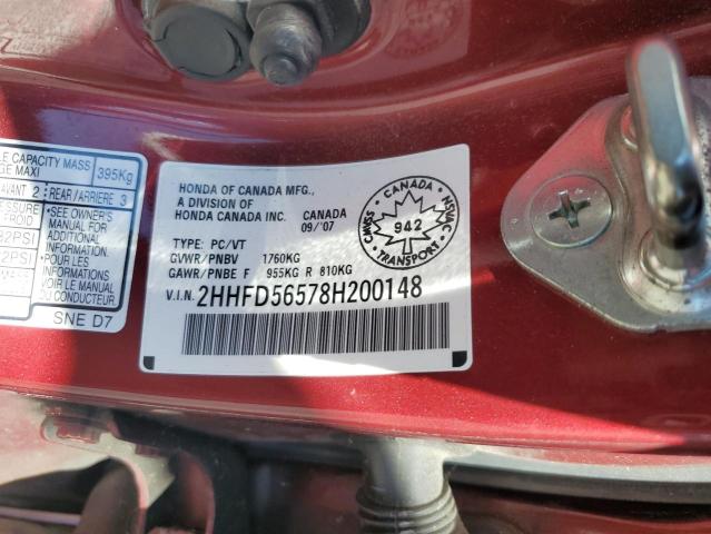 2HHFD56578H200148 Acura CSX
