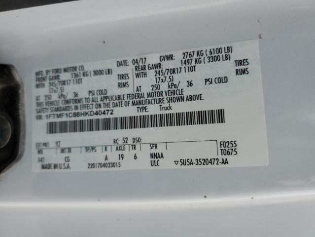2017 FORD F150 - 1FTMF1C88HKD40472