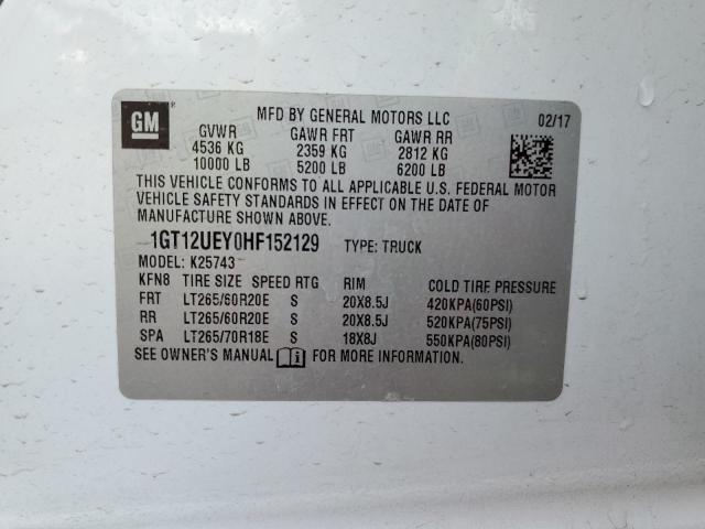 2017 GMC SIERRA - 1GT12UEY0HF152129