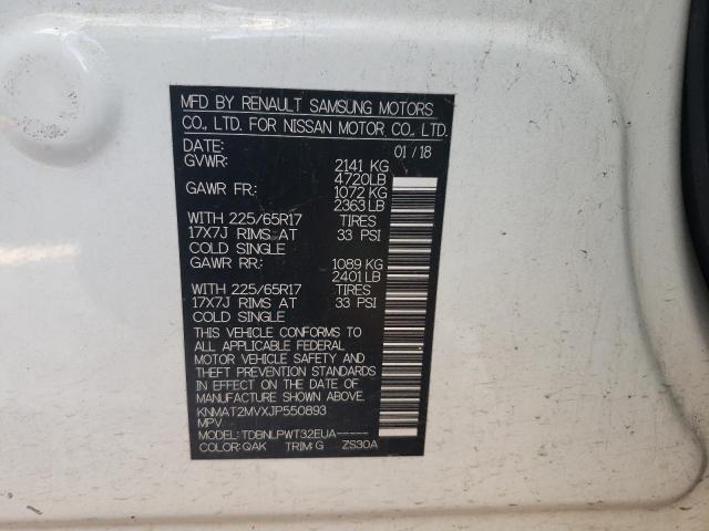 KNMAT2MVXJP550893 Nissan ROGUE S