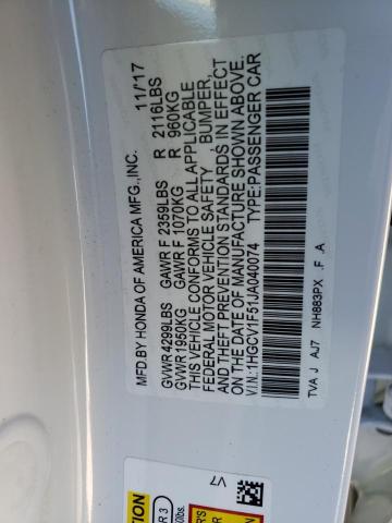 2018 HONDA ACCORD EXL 1HGCV1F51JA040074