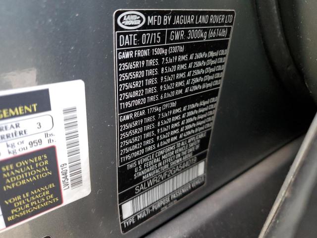 SALWR2VF2GA544019 Land Rover Range Rover Sport Hse
