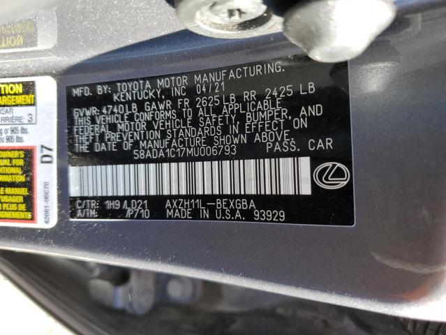 2021 LEXUS ES 300H 58ADA1C17MU006793