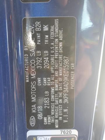 3KPF34AD9KE015987 KIA Forte Gt Line
