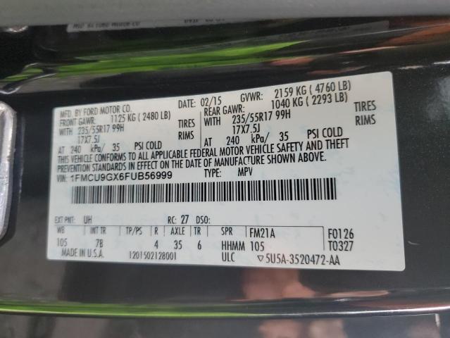 2015 FORD ESCAPE SE - 1FMCU9GX6FUB56999