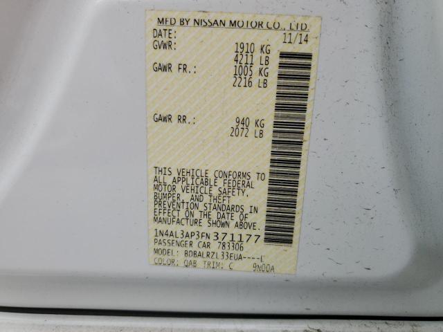 2015 NISSAN ALTIMA 2.5 1N4AL3AP3FN371177