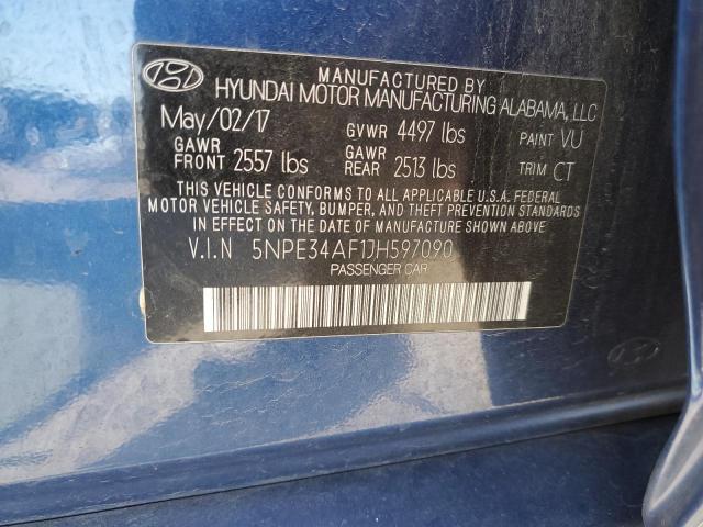 2018 HYUNDAI SONATA SPO 5NPE34AF1JH597090