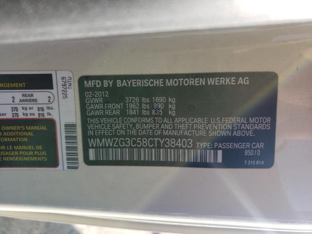 WMWZG3C58CTY38403 Mini Cooper