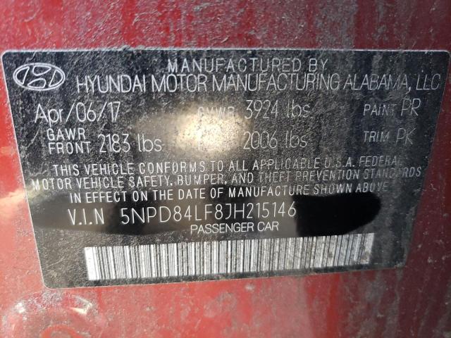 2018 HYUNDAI ELANTRA SE 5NPD84LF8JH215146
