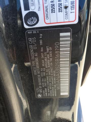 WBANA53525B168190 BMW 525 I