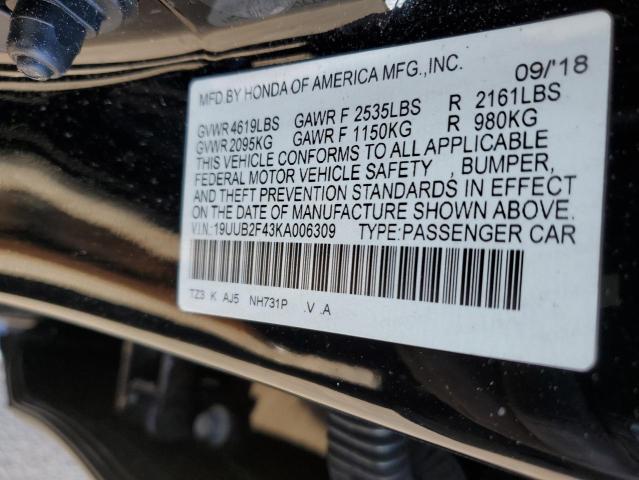 2019 ACURA TLX TECHNO - 19UUB2F43KA006309