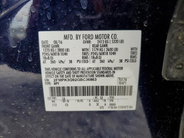 2016 FORD EDGE SE - 2FMPK3G92GBC36863