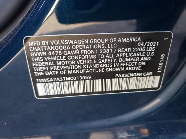 2021 VOLKSWAGEN PASSAT SE - 1VWSA7A37MC013059