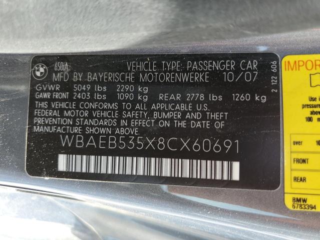 WBAEB535X8CX60691 BMW 650 I