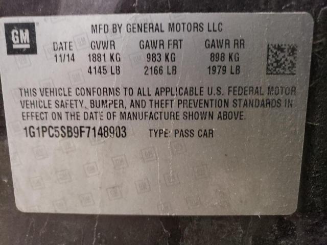 2015 CHEVROLET CRUZE LT - 1G1PC5SB9F7148903