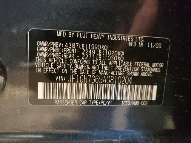 JF1GH7G69AG810204 Subaru Impreza Wrx Limited