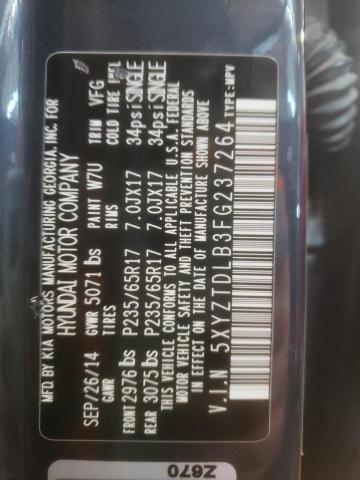 2015 HYUNDAI SANTA FE S 5XYZTDLB3FG237264