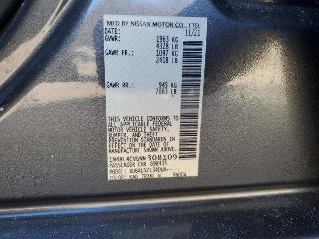 2022 NISSAN ALTIMA SR - 1N4BL4CV6NN308109