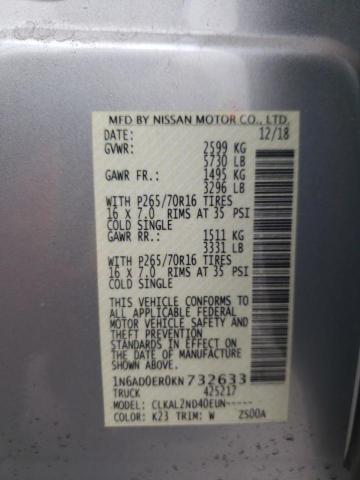 1N6AD0ER0KN732633 Nissan FRONTIER S