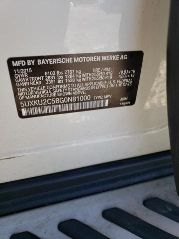 2016 BMW X6 XDRIVE3 - 5UXKU2C58G0N81000