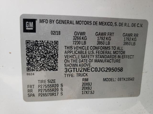 2018 GMC SIERRA K15 3GTU2NEC0JG295058