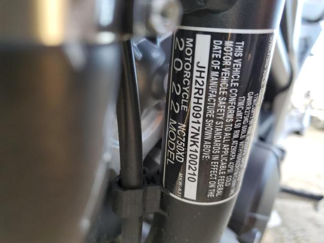 2022 HONDA NC750 XD JH2RH0917NK100210