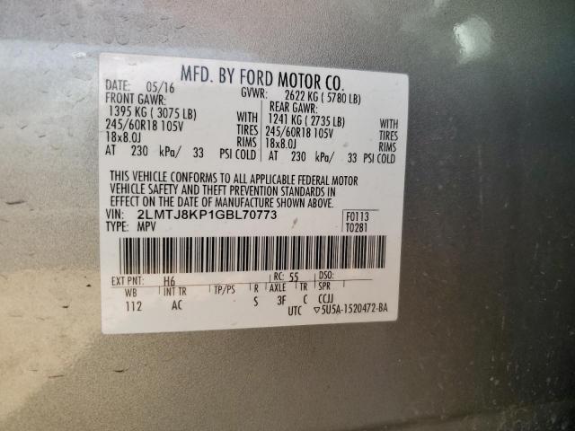 2LMTJ8KP1GBL70773 Lincoln Mkx Select