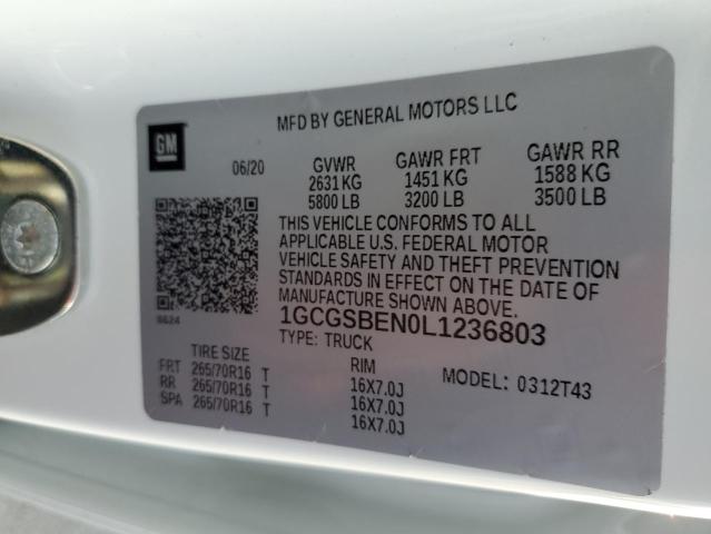 2020 CHEVROLET COLORADO 1GCGSBEN0L1236803