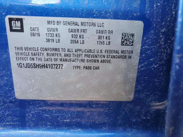 2017 CHEVROLET SONIC LT - 1G1JD5SH9H4107277
