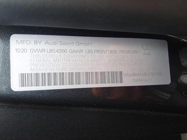 2021 AUDI R8 - WUABAAFX8M7900385