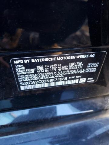 2022 BMW X7 XDRIVE4 - 5UXCW2C03N9K74068