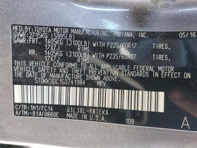 2016 TOYOTA SIENNA LE - 5TDKK3DC1GS741984