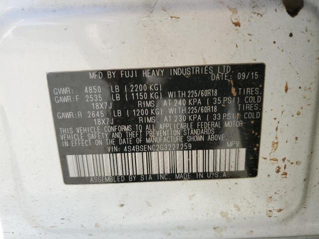 4S4BSENC2G3227259 Subaru Outback 3.6r Limited
