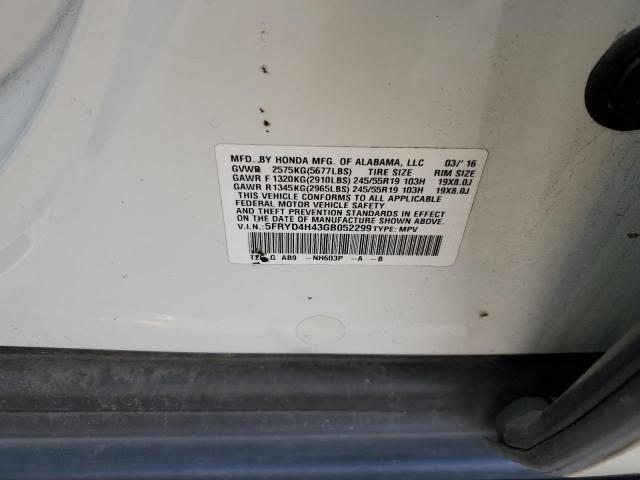 2016 ACURA MDX TECHNO - 5FRYD4H43GB052299