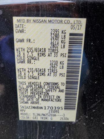 5N1AZ2MH8HN170395 Nissan MURANO S