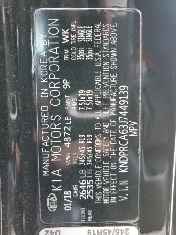 KNDPRCA63J7449139 KIA Sportage Sx