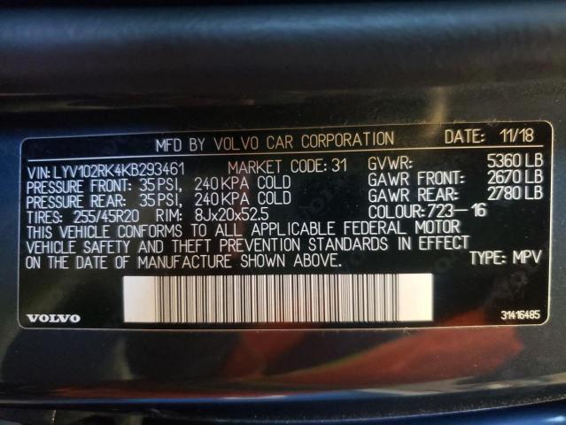 LYV102RK4KB293461 Volvo XC60