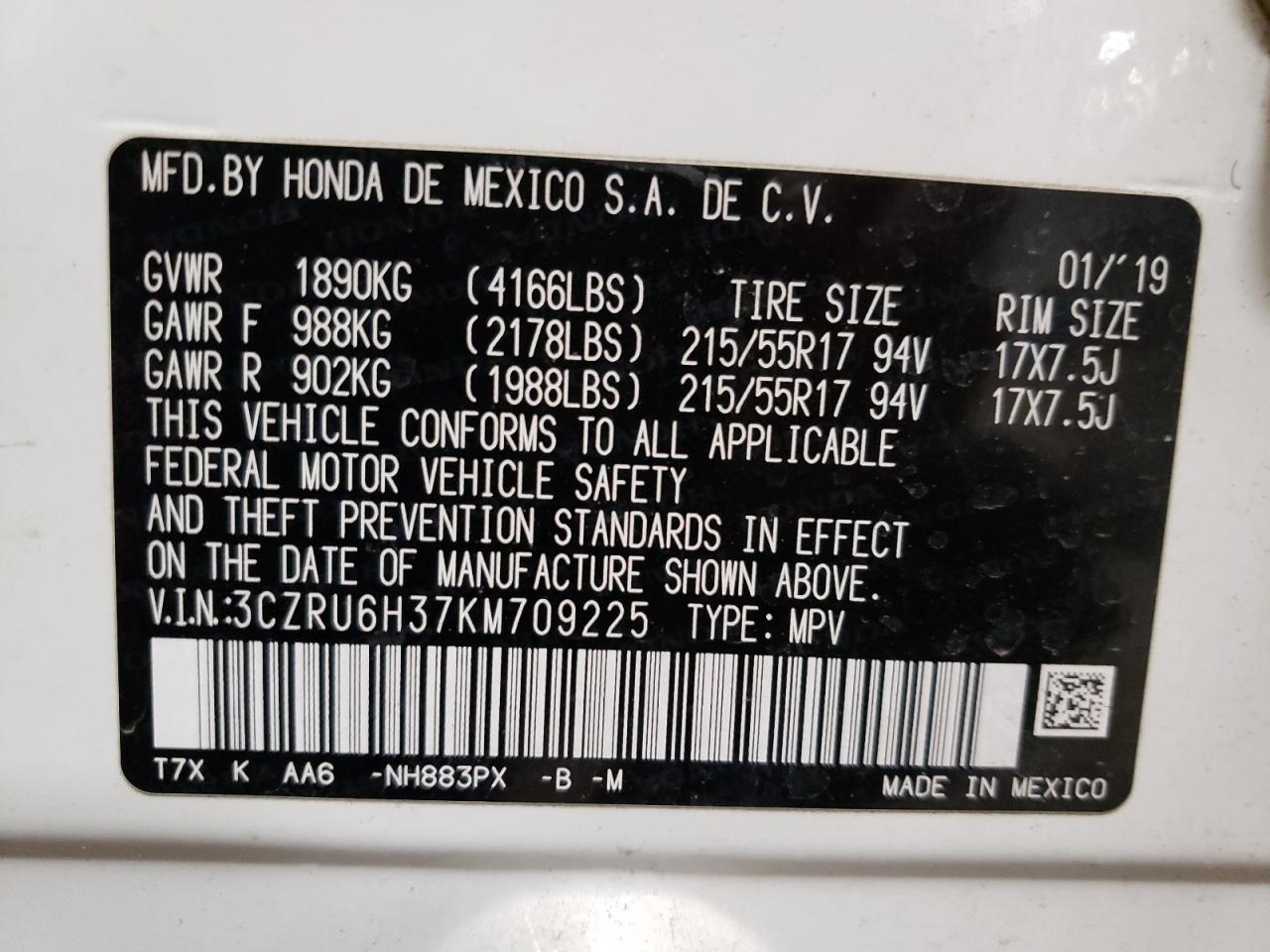 3CZRU6H37KM709225 HONDA HR-V 2019