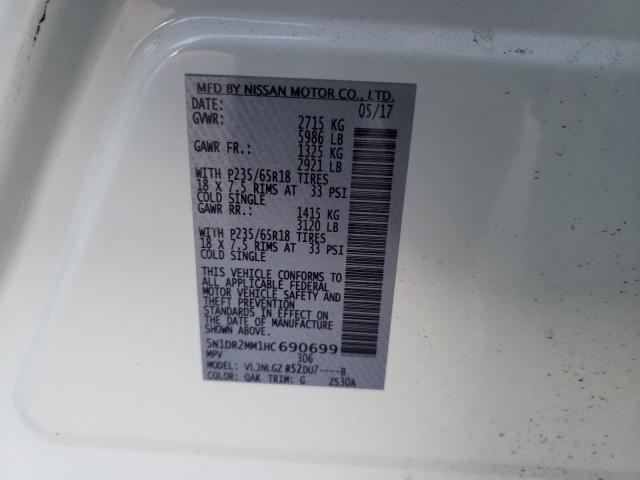 5N1DR2MM1HC690699 Nissan Pathfinder S