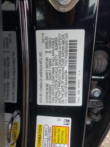 2018 HONDA ACCORD HYB - 1HGCV3F43JA002784