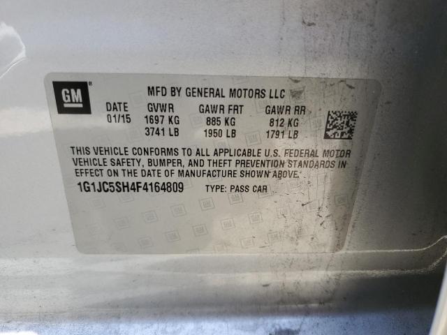 2015 CHEVROLET SONIC LT - 1G1JC5SH4F4164809