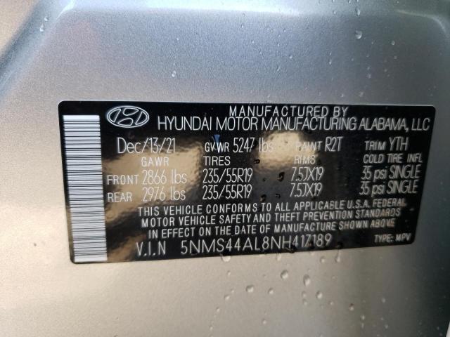 2022 HYUNDAI SANTA FE L - 5NMS44AL8NH417189