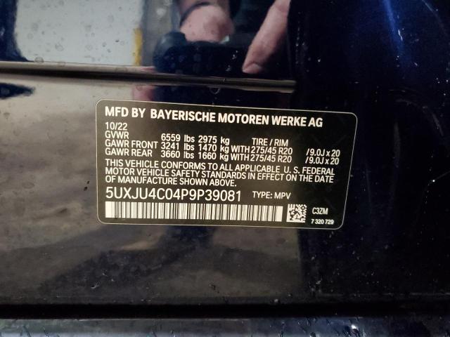 2023 BMW X5 M50I 5UXJU4C04P9P39081