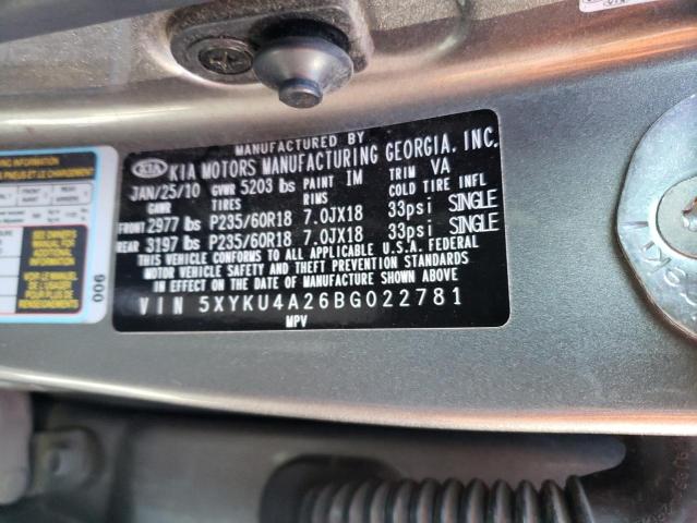 5XYKU4A26BG022781 KIA SORENTO EX