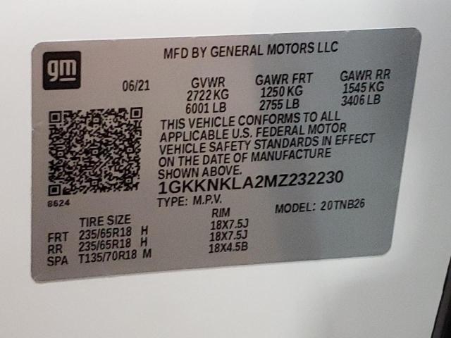 1GKKNKLA2MZ232230 GMC Acadia