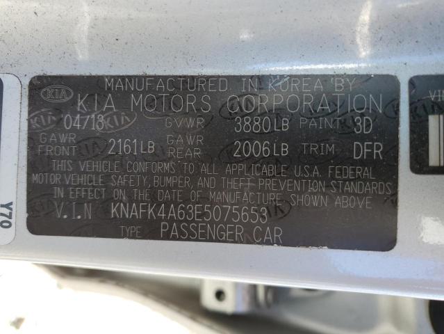 KNAFK4A63E5075653 KIA FORTE LX
