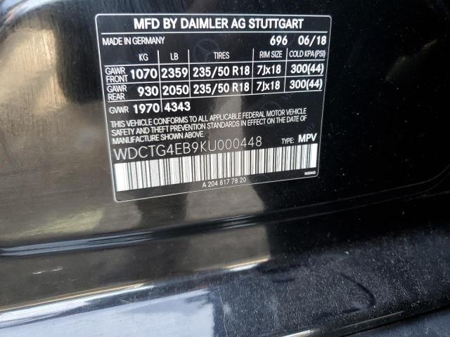 2019 MERCEDES-BENZ GLA 250 - WDCTG4EB9KU000448