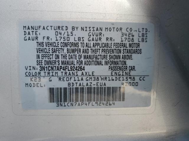 3N1CN7AP4FL924264 Nissan VERSA S