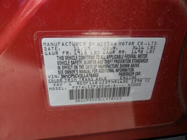 3N1CP5CV3LL478453 Nissan KICKS SV